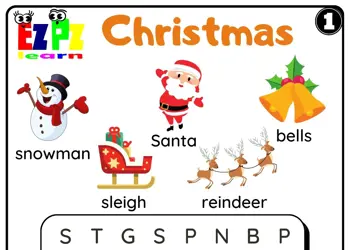 Christmas Holiday Word Search Set 1 For Kids K5 and ESL Free PDF Download